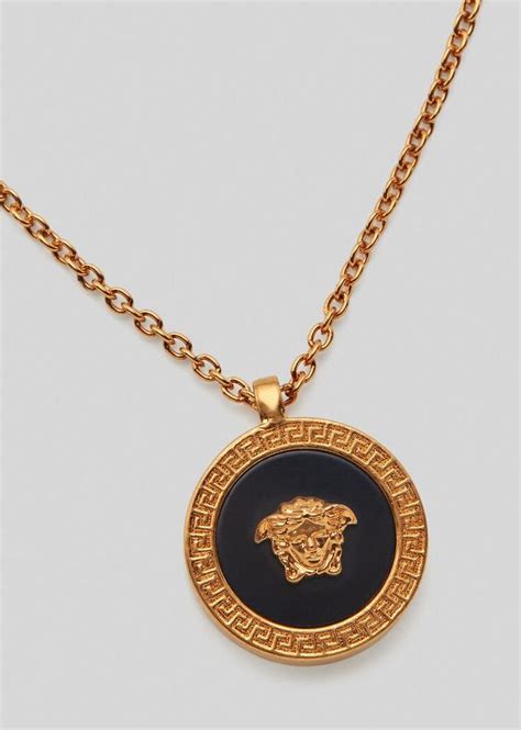 versace goldkette herren medusa|Enamel Medusa Necklace Gold,Black .